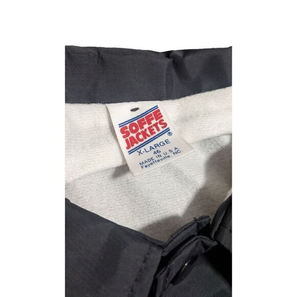 Soffe XL Blank Black Lined Snap Windbreaker Breakaway Track‎ Jacket Vintage 80s - Picture 2 of 4